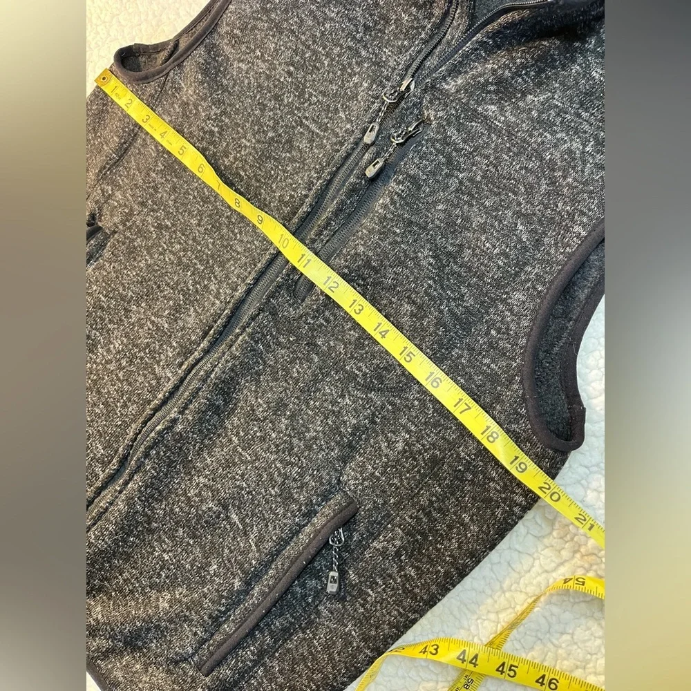 Free Country Men's Full Zip Up Gray Sweater Fleece Vest Zip Pockets Size Small - Picture 5 of 5